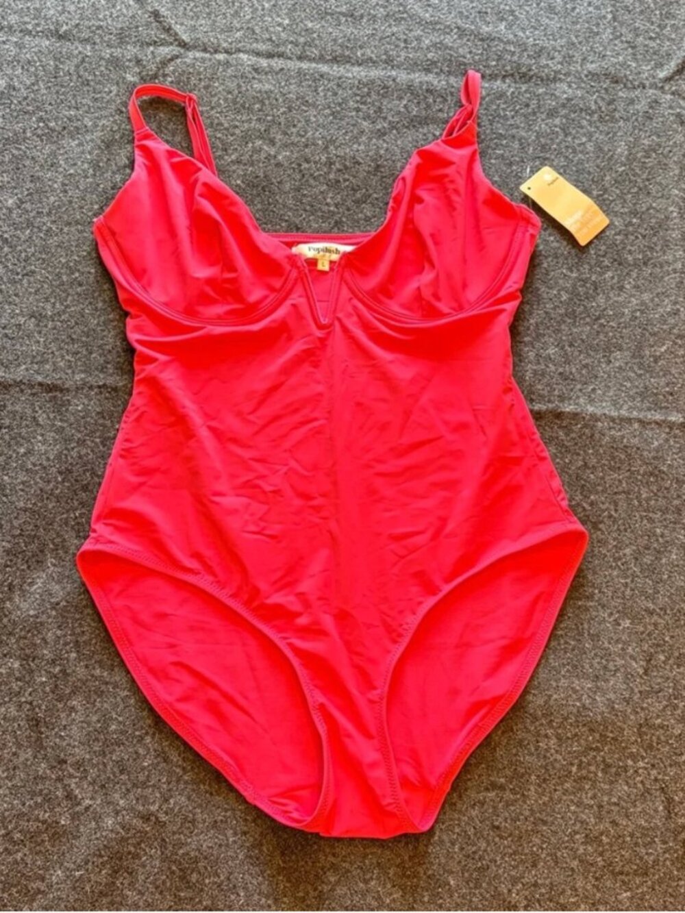 Popilush Shapewear Plunging V Slimming One-Piece Swimsuit Large Pink V-Neck - Picture 3 of 13